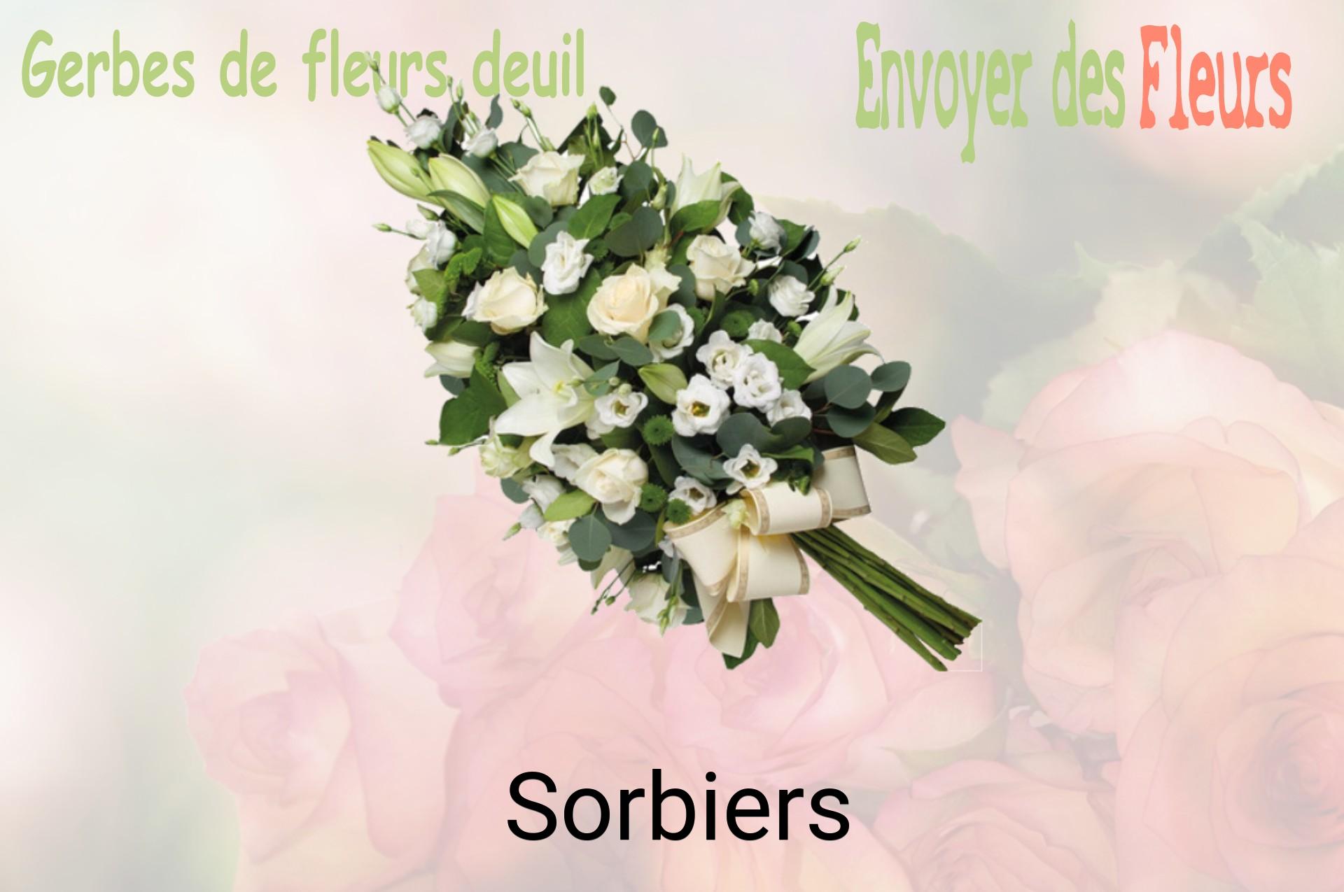 Gerbe de fleurs de deuil livrée à Sorbiers